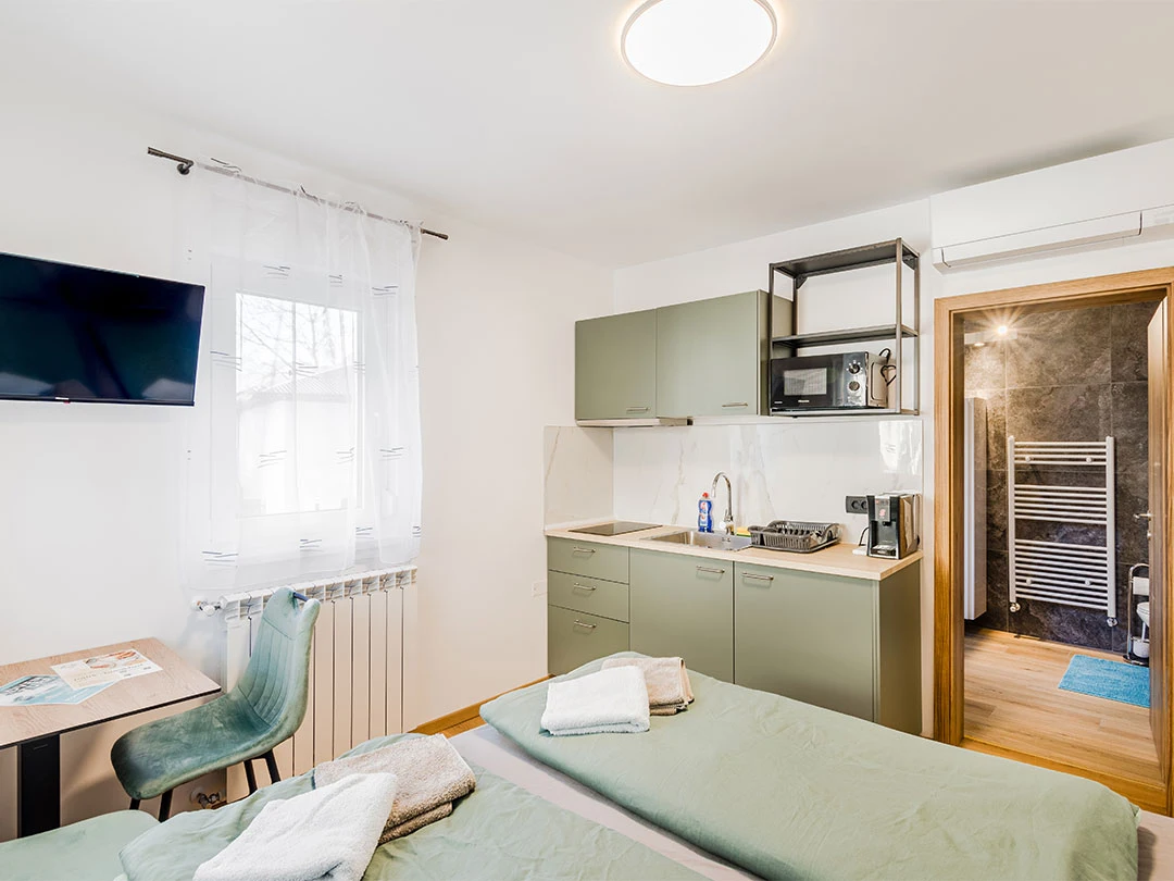 living room kitchen and bedroom all in one - apartment mucho